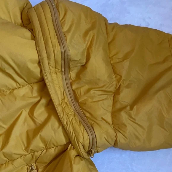 Zara Mustard Yellow Hooded Puffer Jacket - Picture 8 of 14